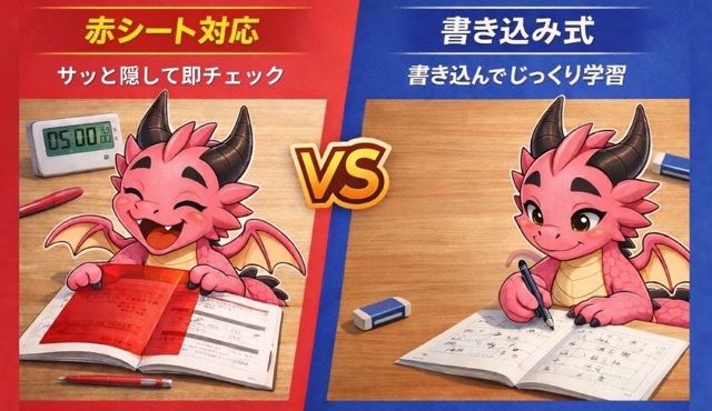 漢字検定2級の問題集は「赤シート対応」と「書き込み式」の2タイプ